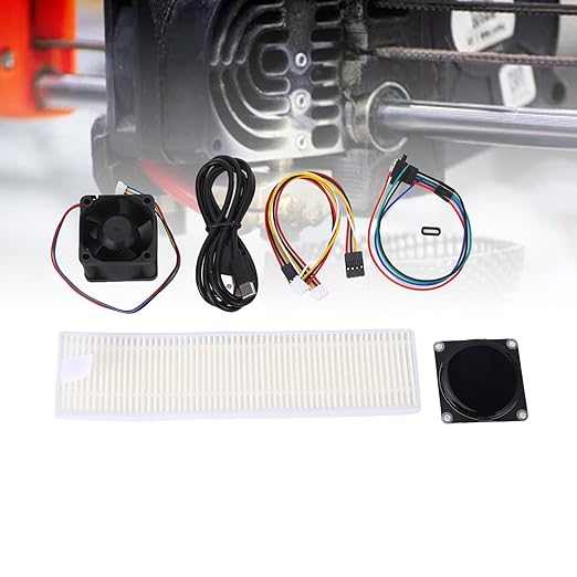 3D Printer Air Filter, LCD Display Real Time Monitoring Activated Carbon Air Purifier Accessories Kit, with Adjustable Sensors, for 3D Printer Enthusiasts