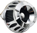 Harley Air Cleaner Motorcycle Filter Intake CNC Cut Kit Chrome for Models Touring Street Glide 2008-2016 Softail 2016-2017 (Chrome, Fitment - C)