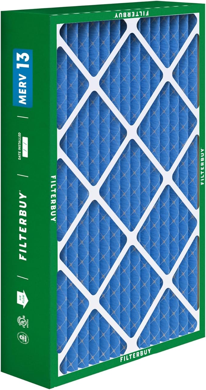 Filterbuy 17x26x4 Air Filter MERV 13 Optimal Smoke & Allergy Defense (2-Pack), Electrostatic Pleated HVAC AC Furnace Filters Replacement for Lennox (Actual Size: 16.56 x 25.94 x 4.13)
