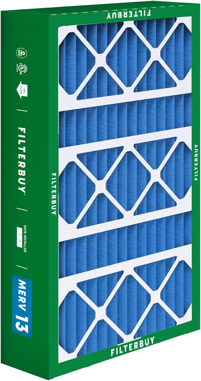 Filterbuy 17x26x4 Air Filter MERV 13 Optimal Smoke & Allergy Defense (2-Pack), Electrostatic Pleated HVAC AC Furnace Filters Replacement for Lennox (Actual Size: 16.56 x 25.94 x 4.13)