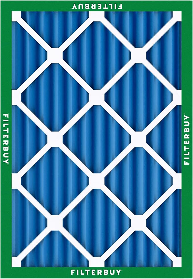Filterbuy 15x20x2 Air Filter MERV 13 Optimal Smoke & Allergy Defense (3-Pack), Electrostatic Pleated HVAC AC Furnace Filters Replacement, Made in USA (Actual Size: 14.50 x 19.50 x 1.75)