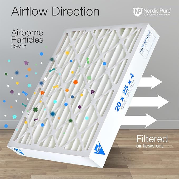 Nordic Pure 16x24x4 (Actual Size: 15 3/8 x 23 3/8 x 3 5/8) Pleated MERV 15 Air Filters 6 Pack