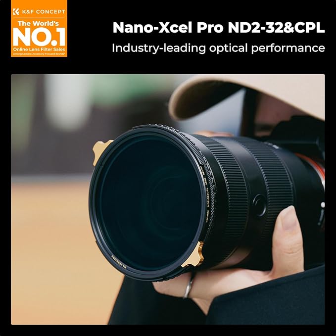 K&F CONCEPT 52mm Variable ND2-32 ND Lens Filter & Circular Polarizing Filter 2-in-1 for Camera Lens, Waterproof Scratch Resistant 36 Multi-Coated Lens Filter (Nano-X PRO Series)