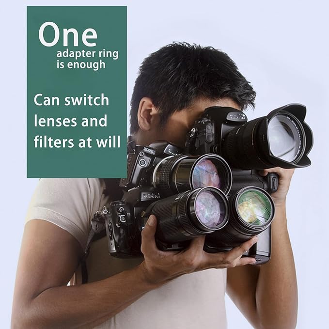 72mm Lens to 52mm Camera Lens Adapter 72mm to 52mm Step Down Ring Adapter Ring for All Brands of UV ND CPL, with Premium Lens Wiping Cloth 2 Pack (72mm-52mm)