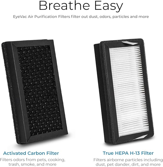 EyeVac Air 2-in-1 HEPA Air Purifier & Touchless Vacuum Automatic Dustpan - Ultra Fast & Powerful - Covers 600 Sq ft - Corded Canister Vacuum, Bagless, Automatic Sensors, 1000 Watt (Black/Black)