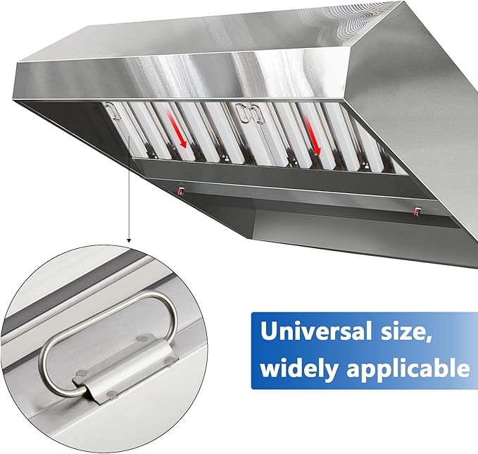 19.5 in x24.5 in Commercial Hood Filters - 430 Stainless Steel 5-Groove Baffle Filters for Restaurant Kitchen Exhaust Hoods Pack of 6