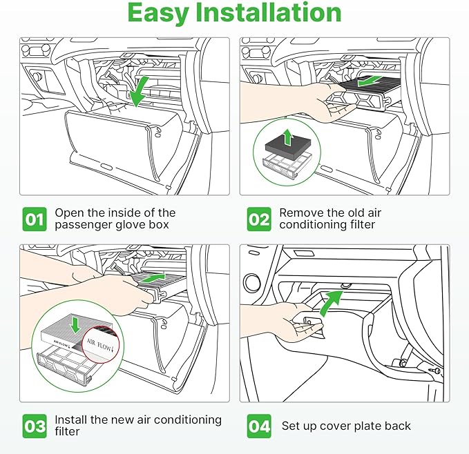 Engine+Cabin Air Filters Fit for 2009-2016 Audi A4, 2009-2016 A4 Quattro, 2013-2016 Audi A4 allroad Engine Air Filter Replacement Automotive Accessories CF11179 CA10522