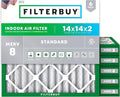 Filterbuy 14x14x2 Air Filter MERV 8 Essential Dust & Allergy Defense (6-Pack), Electrostatic Pleated HVAC AC Furnace Filters Replacement, Made in USA (Actual Size: 13.50 x 13.50 x 1.75)