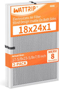 2-Pack 18x24x1 MERV 8 Reusable & Washable Electrostatic Air Filters - Long-Lasting Filter for HVAC, Furnace & Air Conditioner Units, Actual Size: 17-5/8” x 23-5/8” x 7/8”