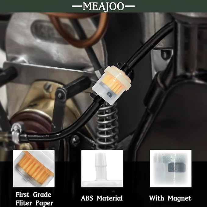 15PCS 1/4" 6mm-7mm Gas Inline Fuel Filter, with magnet, Fit for ATV Scooter Moped Go Kart Dirt Bikes Snowblower Motorcycle Lawnmower Taotao Small Tractors Snowmobiles Garden Tillers Generators