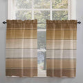 Vintage Brown Gradient Wood Grain Window Valance Curtains, Farmhouse Wood Barn Light Filtering Kitchen Valance with 3-inch Rod Pocket for Living Room Bathroom Bedroom,2 Panel,27.5x45In