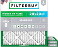 Filterbuy 20x20x1 Air Filter MERV 8 Essential Dust & Allergy Defense (3-Pack), Electrostatic Pleated HVAC AC Furnace Filters Replacement, Made in USA (Actual Size: 19.50 x 19.50 x 0.75)