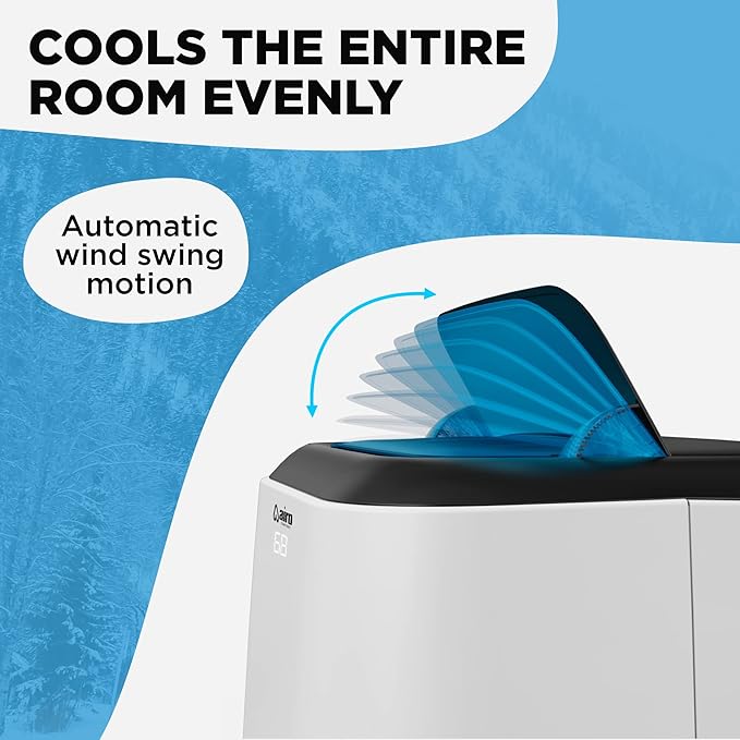 Portable Air Conditioners 8,000 BTU AIRO COMFORT, AC Unit Floor Standing with Remote Control & DYI Installation Kit