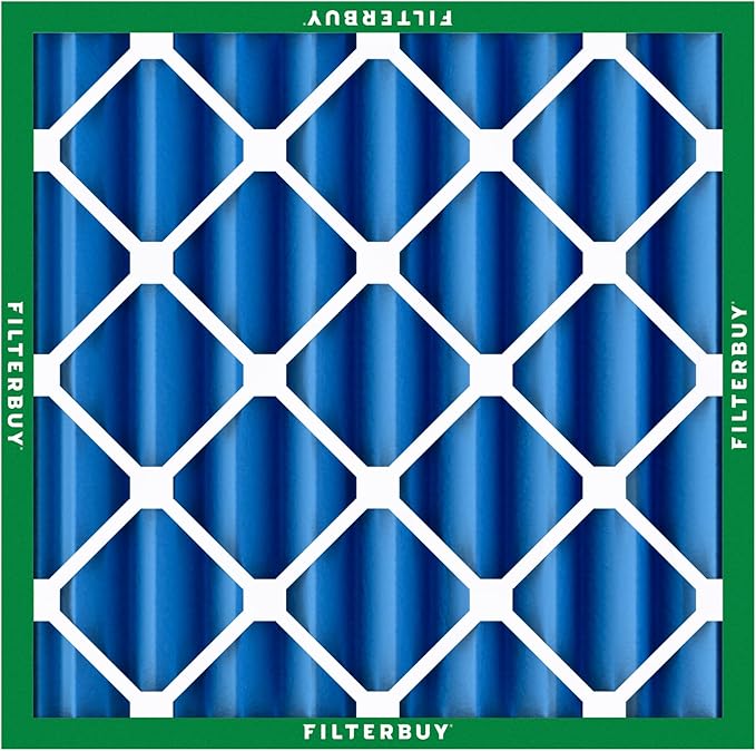 Filterbuy 25x25x4 Air Filter MERV 13 Optimal Smoke & Allergy Defense (3-Pack), Electrostatic Pleated HVAC AC Furnace Filters Replacement, Made in USA (Actual Size: 24.50 x 24.50 x 3.63)