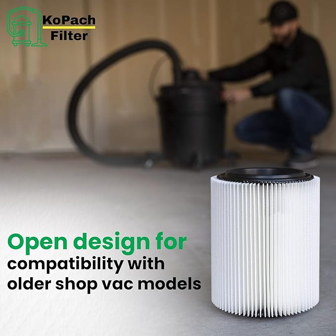 Replacement Filter for Craftsman and Ridgid Shop Vacs Part #s 9-17816, 9-17912 & Part #s VF4000, VF5000, 1 Pack, Deluxe Fine Particle Filter