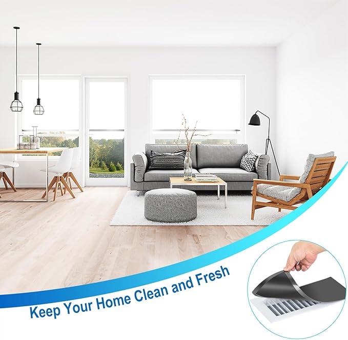 Magnetic Floor Register Vent Covers, 4 x 10 Inch Superior Hold Vent Covers for Home, Air Vent Covers for Sealing Floor, Wall, and Ceiling Registers, RV and HVAC