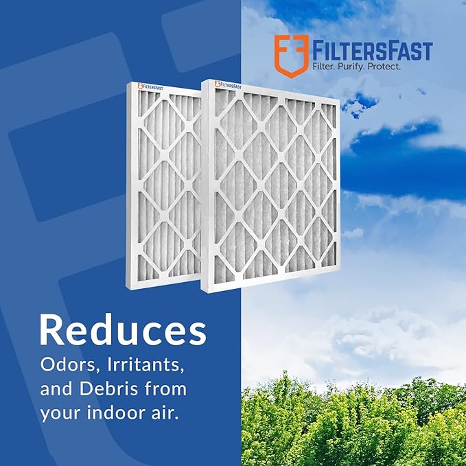 Filters Fast 20x24x1 Air Filter Merv 13, 1" AC Furnace Air Filters, Made in the USA, Actual Size: 19.75" x 23.75" x 0.75”, 6 Pack