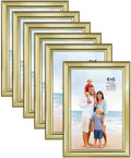 Langdon House 4x6 Picture Frames Set (Gold, 6 Pack) Distinguished Edging for Classic Style, Richland Collection