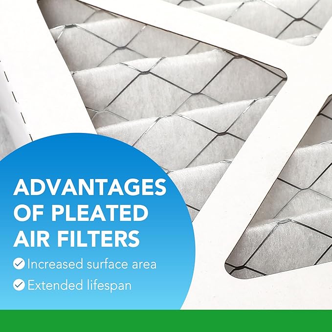 LotFancy 16x20x1 Air Filter MERV 8 4-Pack, Electrostatic Pleated Furnace & AC Filter, Captures Dust, Pet Hair, Pollen, Actual Size: 15.75"x19.75"x0.75