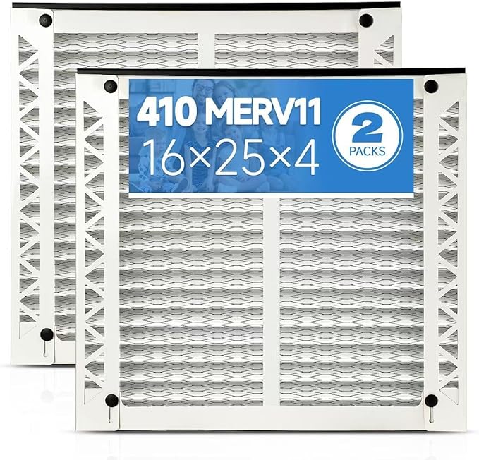 2 Pack 410 Replacement Filter Compatible with AprilAire Whole House Air Purifiers Model 1410, 1610, 2410, 2416, 3410, 4400,Size:16x25x4(15.5" x 27.36" x 3.77") MERV 11 Pleated HVAC AC Furnace Filter