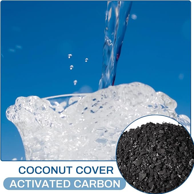 Timgle Bulk Water Air Filter Activated Charcoal Coconut Hull Granular Activated Carbon 10-18 Mesh Water Distiller Charcoal Filters Media for Filtration(6.6 Lbs)