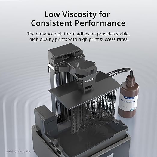 ANYCUBIC Water Washable 3D Printer Resin 2.0, 405nm High Precision UV-Curing 3D Resin, Low Shrinkage Standard Photopolymer Resin for 8K Capable LCD DLP 3D Printing (Pure Black + Black, 2000g)