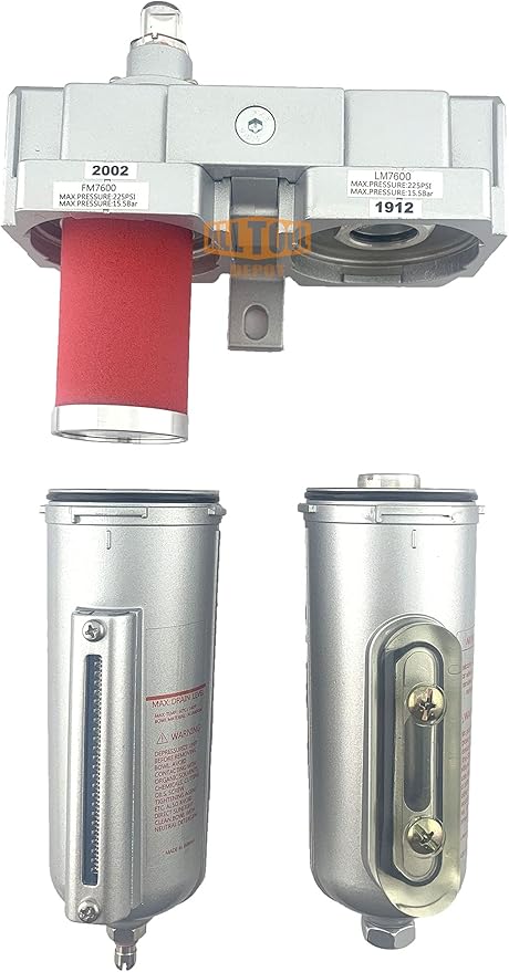 3/4" NPT HEAVY DUTY Industrial Grade 2 Stages Coalescing Filter Desiccant Dryer System For Compressed Air Lines, Metal Bowls, Great For Paint Spray And Plasma Cutter