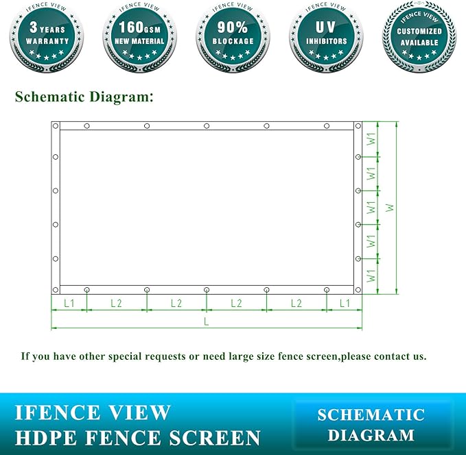 Ifenceview 6'x1' to 6'x100' Brown Shade Cloth Panels Fence Privacy Screen Fabric Mesh Net for Construction Site Yard Driveway Garden Railing Pool Balcony Canopy Awning 160 GSM (6' x 63')