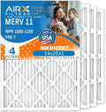 AIRX FILTERS WICKED CLEAN AIR. 14x25x1 Air Filter MERV 11 Electrostatic Pleated Air Conditioner Filter 4 Pack HVAC AC Furnace Filters