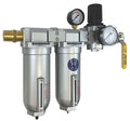 1" NPT Industrial (3-Stage) Moisture Removing Particulate Filter Water Separator and Oil, Moisture Vapor Removing Coalescing Filter and Air Pressure Regulator