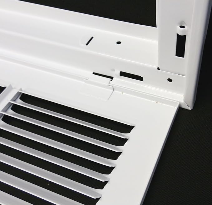 HVAC Premium 20" X 24" Steel Return Air Filter Grille for 1" Filter - Fixed Hinged - HVAC Duct Cover - Flat Stamped Face - White [Outer Dimensions: 22 5/8"w X 26 5/8"h]