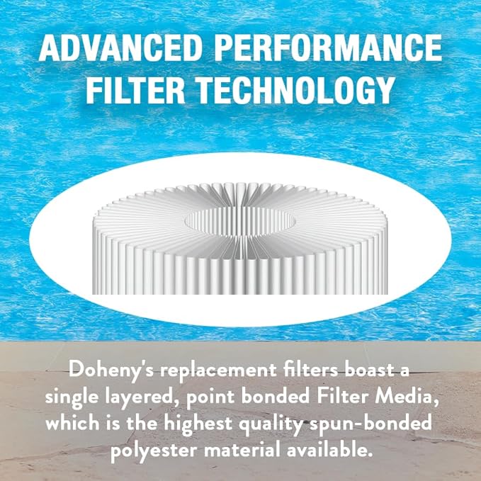 Doheny's PWW50L1 Pool Spa Filter | Filter for Waterway Teleweir 50 | Replaces Pleatco PWW50L, Unicel 4CH-949, Filbur FC-0172 | OD: 5”, Length: 13 3/16”, Top: Handle, Bottom: 1.5” Female SAE | 4-Pack