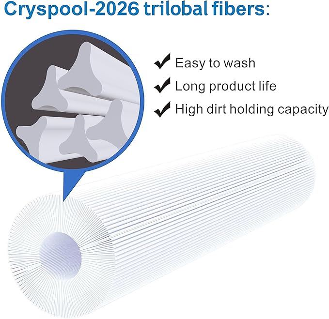 Cryspool® 04072 Filter Compatible with PRB25-IN Hot Tub Filter, C-4326, FC-2375, 3005845, R172327, R173429, 33521, 25392, 817-2500, 5X13 Drop in Spa Filter, 2 Pack