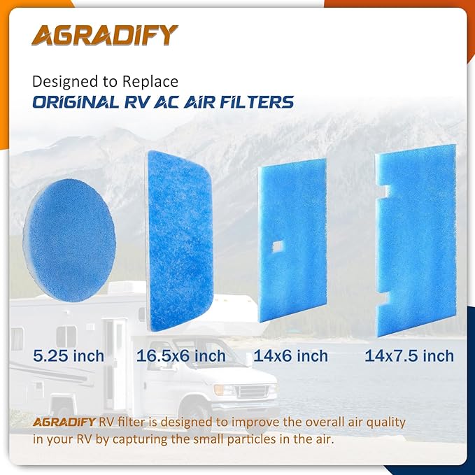 12 Pack RV Air Conditioner Filters 14" X 7.5" MERV 8 Rated RV AC Replacement Filters Compatible with Dometic Duo Therm 3313107.103/3105012.003