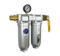 3/4" NPT Industrial (2-Stage) Coalescing Filter Removes Oil, Moisture Vapor Aerosols and in Line Desiccant Bead Air Dryer for Compressed Air Lines