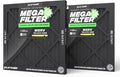 PuroAir MegaFilter - 14x14x1 Air Filter MERV 13 Activated CarbonTech Defense - Heavy Duty 3 Layer Furnace Filters Allergens, Pollen, Dust, Pet Dander, Smoke, Odors - HVAC Air Filter 14x14x1 (2-Pack)