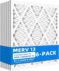 (6 Pack) 21 1/2x23 5/16x1 Air Filter, MPR 1900 & FPR 10, MERV 13 Pleated Air Filter (Actual Size:21 1/2x23 5/16x3/4 inch)