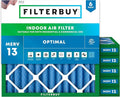 Filterbuy 18x18x2 Air Filter MERV 13 Optimal Smoke & Allergy Defense (6-Pack), Electrostatic Pleated HVAC AC Furnace Filters Replacement, Made in USA (Actual Size: 17.75 x 17.75 x 1.75)
