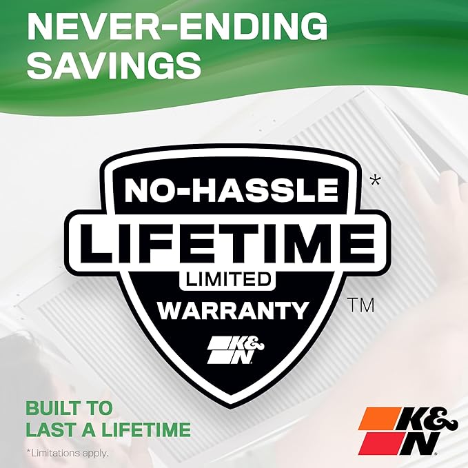 K&N 14X20X1 HVAC Furnace Air Filter, Lasts a Lifetime, Washable, Merv 13, the Last HVAC Filter You Will Ever Buy, Breathe Safely at Home or in the Office, HVC-13-11420