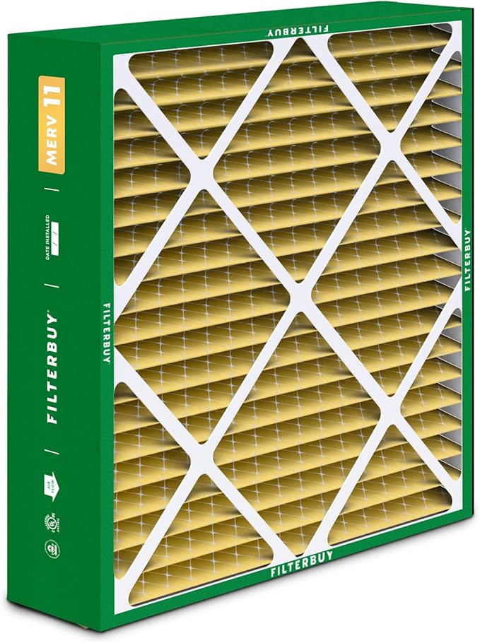 Filterbuy 20x20x5 Air Filter MERV 11 Superior Pet & Allergy Defense (2-Pack), Pleated HVAC AC Furnace Filters for Amana, Coleman, Goodman, Maytag, York, and More (Actual Size: 20.25 x 20.75 x 5.25)