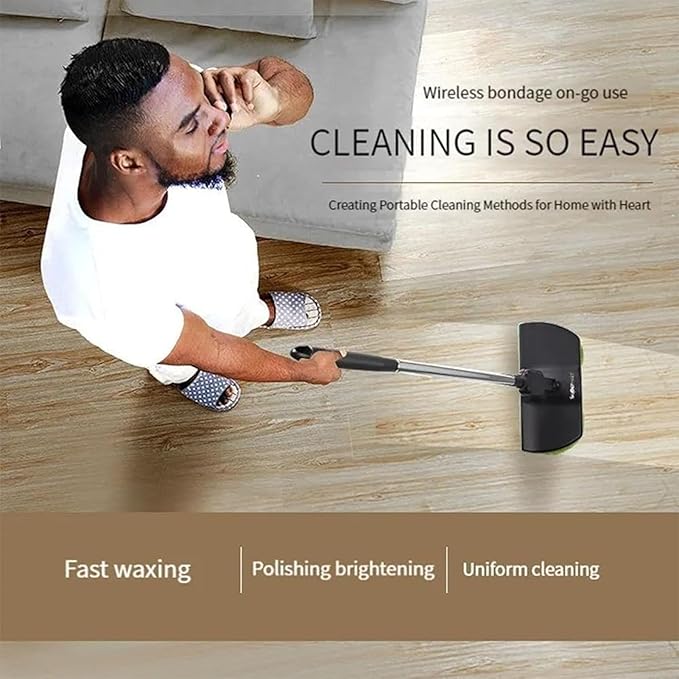 Cordless Electric Mop, 35dB Quiet Floor Cleaner with Dual Motor, Lightweight Spin Scrubber for Hardwood Tile Marble, Adjustable Handle, Rechargeable Polisher, Washable Pads，6 PCS Cleaning Cloths