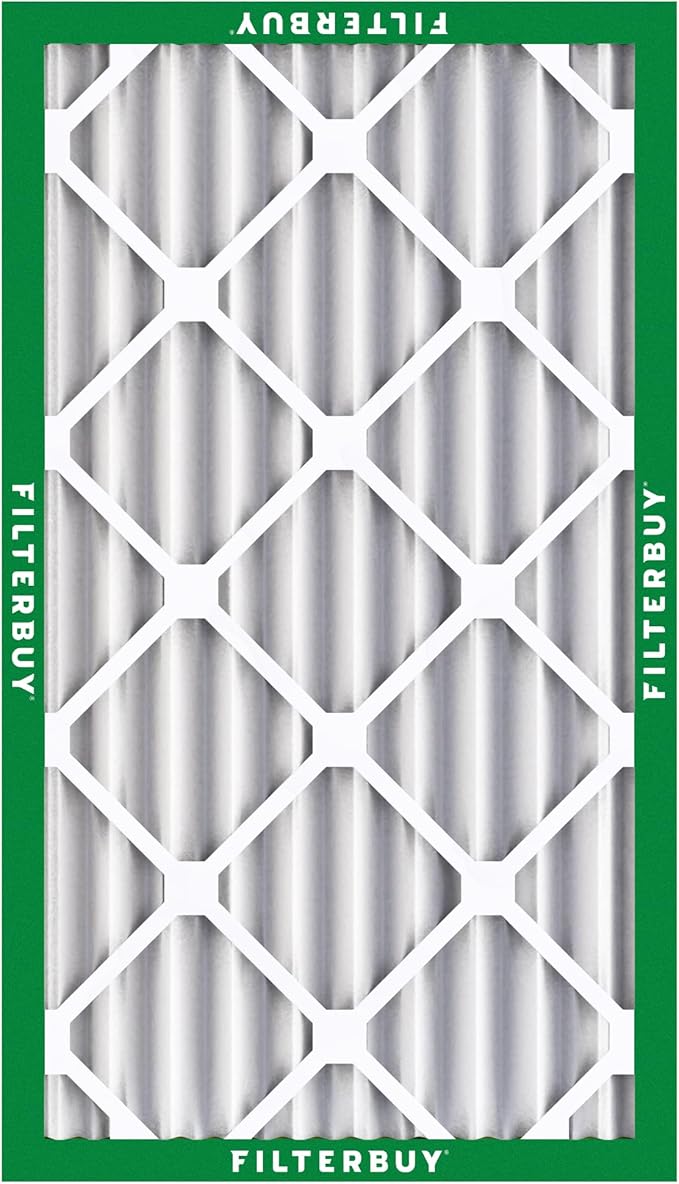 Filterbuy 16x25x4 Air Filter MERV 8 Essential Dust & Allergy Defense (2-Pack), Electrostatic Pleated HVAC AC Furnace Filters Replacement, Made in USA (Actual Size: 15.50 x 24.50 x 3.63)