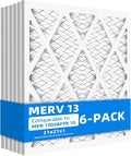 (6 Pack) 21x21x1 Air Filter, MPR 1900 & FPR 10, MERV 13 Pleated Air Filter (Actual Size: 20.75x20.75x0.75 inch)