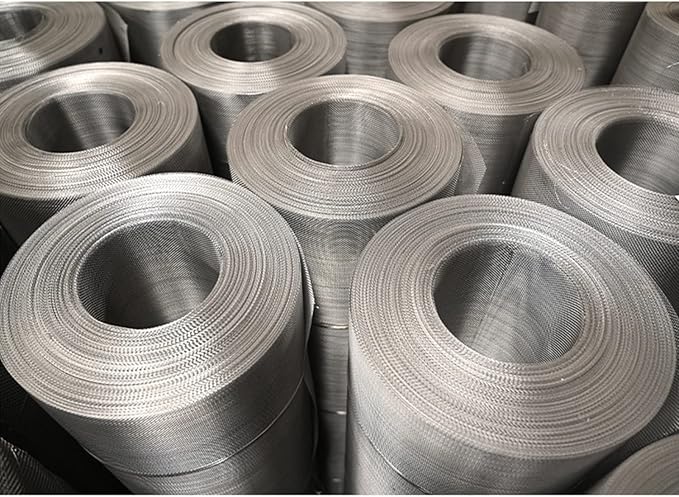 Stainless Steel Woven Wire Mesh 304 Stainless Steel Woven Wire Mesh 100 Mesh Filter Screen Sheet Heat-Resistant Tear Resistance Anti Mosquito Insect Mesh for Filter, Air Bricks, Garden