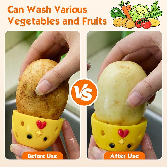 Egg Washer for Fresh Eggs, Silicone Egg Brush Cleaner, Egg Cleaner Scrubber for Fresh Eggs, Reusable Multipurpose Washing Egg Tool for Fruits and Vegetables(Grey)