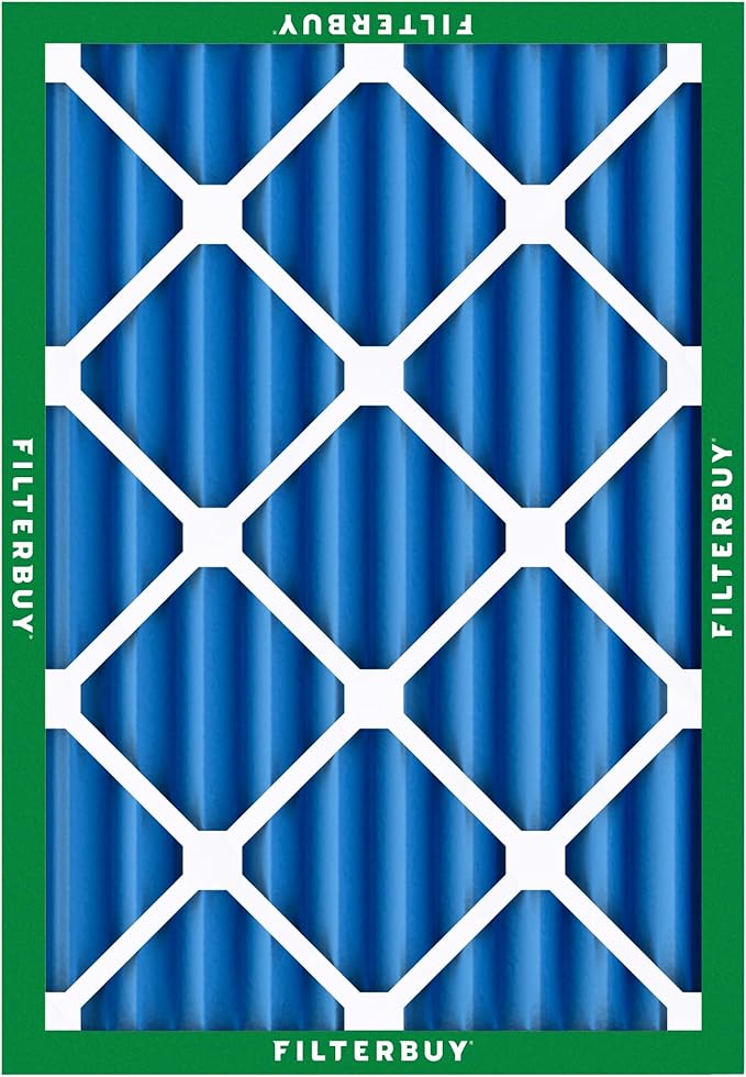 Filterbuy 24x25x4 Air Filter MERV 13 Optimal Smoke & Allergy Defense (2-Pack), Electrostatic Pleated HVAC AC Furnace Filters Replacement, Made in USA (Actual Size: 23.75 x 24.75 x 3.63)