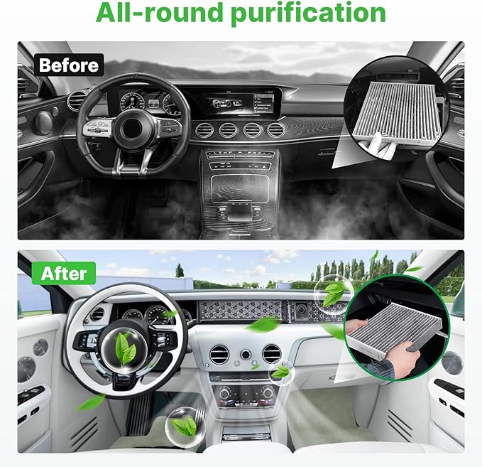 Engine+Cabin Air Filters Fit for 2009-2016 Audi A4, 2009-2016 A4 Quattro, 2013-2016 Audi A4 allroad Engine Air Filter Replacement Automotive Accessories CF11179 CA10522