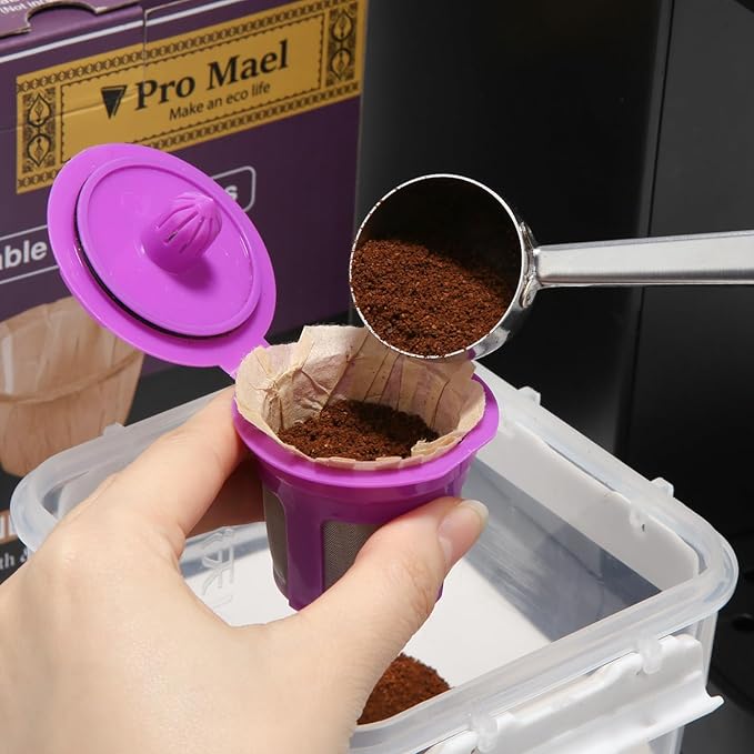Pro Mael Disposable K Cup Filters, Coffee Filter Paper for Keurig Brewers Single Serve 1.0 and 2.0, Use with Reusable K Cup Pods, Natural Unbleached (200-Count)