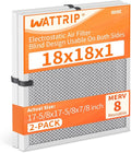 2-Pack 18x18x1 MERV 8 Reusable & Washable Electrostatic Air Filters - Long-Lasting Filter for HVAC, Furnace & Air Conditioner Units, Actual Size: 17-5/8” x 17-5/8” x 7/8”