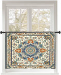 Sheer Curtains 54 Inch Length, Southwest Farmhouse Semi Sheer Curtains Light Filtering Window Treatment, Orange Blue Desert Bohemian Privacy Voile Drapes for Living Room Bedroom 52x54 Inch